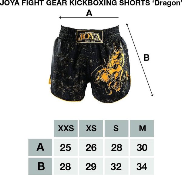 JOYA KICKBOXING SHORT – DRAGON – GOLD - Image 2